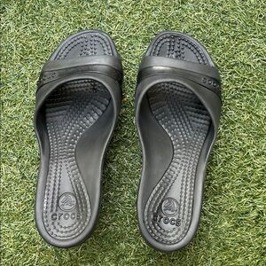 CROCS Women's Black Wedge Sandals